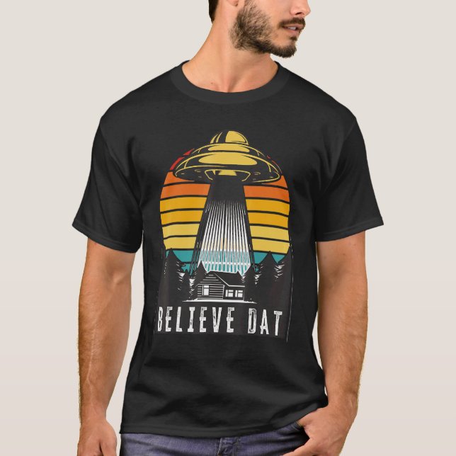 Camiseta Alien Ufo Cree Que Dat Alien Abducción Spaceship S (Anverso)
