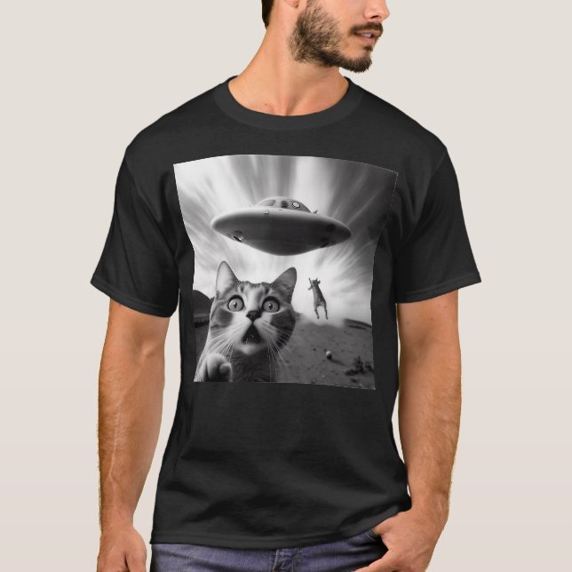 Camiseta Alien UFO Funny Cat (2) (Anverso)