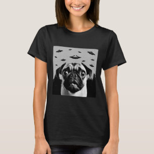 Camiseta Alien UFO Funny Pug Perro Lover Hombres Mujeres Ni