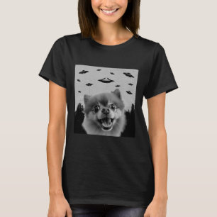Camiseta Alien UFO Gracioso Perro Pomeraniano Lover Hombres