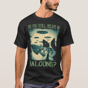 Camiseta Alien UFO Hunter perro un gato uso selfie alien
