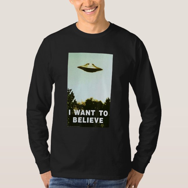Camiseta Alien Ufo Hunter Shirt Que Quiero Creer Para El Dí (Anverso)