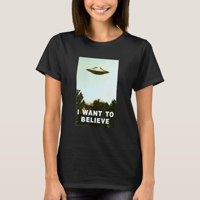 Camiseta Alien Ufo Hunter Shirt Que Quiero Creer Para El Dí (Anverso)