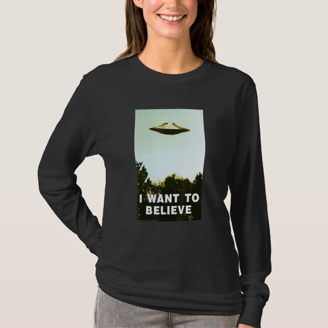 Camiseta Alien Ufo Hunter Shirt Que Quiero Creer Para El Dí (Anverso)