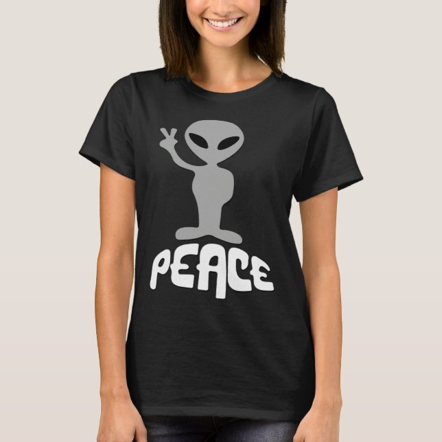 Camiseta Alien UFO Peace Sign (Anverso)