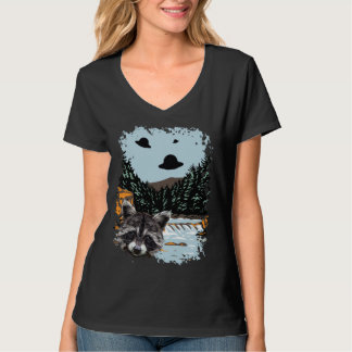 Camiseta Alien UFO Raccoon Lovers Extraterrestrial Encounte