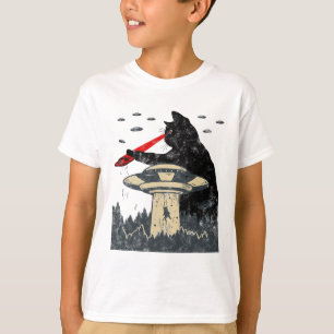 Camiseta Alien Ufo Secuestro Láser Ojo Funny Cat