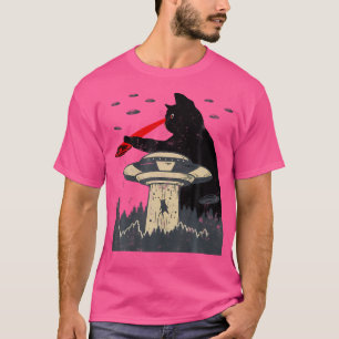 Camiseta Alien Ufo Secuestro Láser Ojo Funny Cat