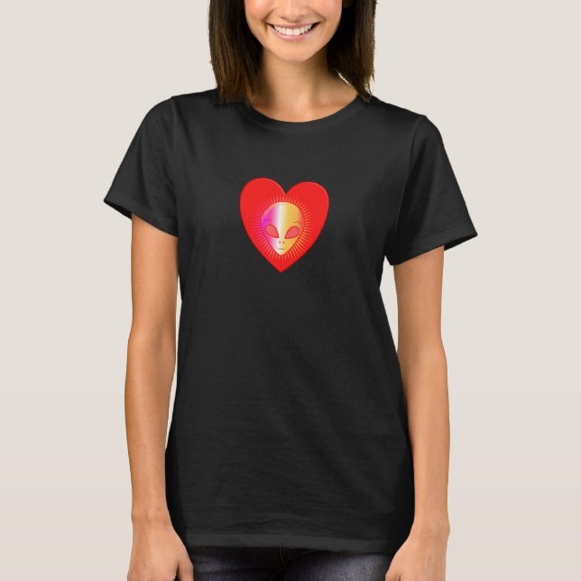 Camiseta Alien Valentine Heart Science Fiction (Anverso)
