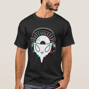 Camiseta Alien Wear Auriculares y Vinyl BPM Addict EDM Rave