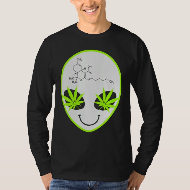 Camiseta Alien Weed Street Usa Ilustracion de arte (Anverso)