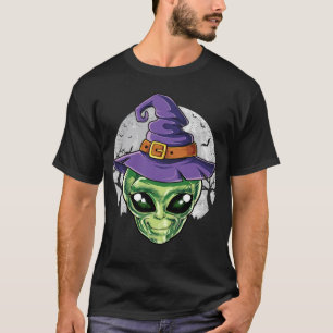 Camiseta Alien Witch Gorra Funny Halloween Regalo a los ama