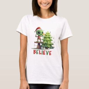 Camiseta Alien y Árbol de Navidad