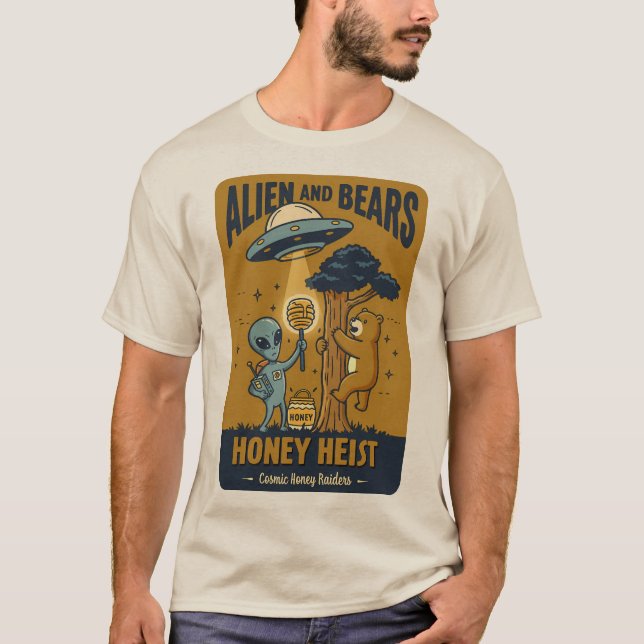 Camiseta Alien y Bears - Honey Heist (Anverso)
