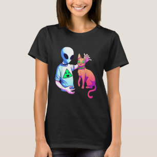 Camiseta Alienígena Acariciando Un Gato Alienígena Ovni  Ga