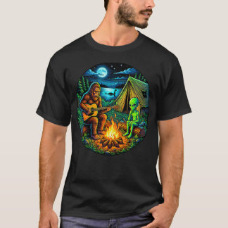 Camiseta Alienígena Bigfoot Loch Ness Fogata Sasquatch Dive