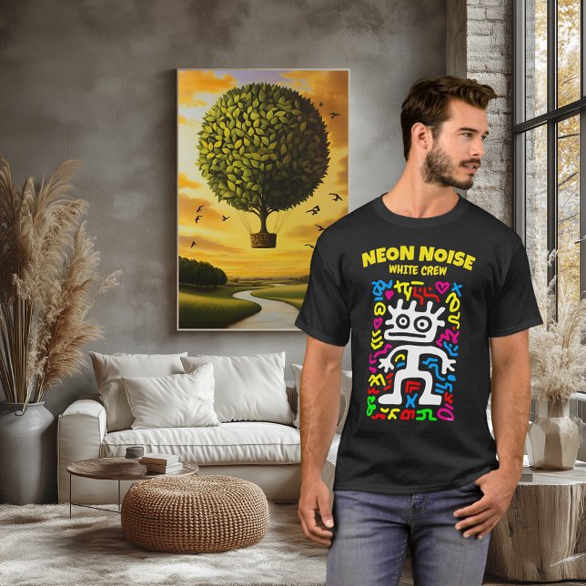 Camiseta Alienígena blanco neón - Creatura de arte pop dive (Subido por el creador)