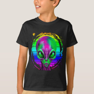 Camiseta Alienígena Colorido Arcoíris Moderno y Tendencioso