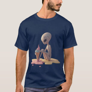 Camiseta Alienígena de Helado – Arte de Postre Adorable