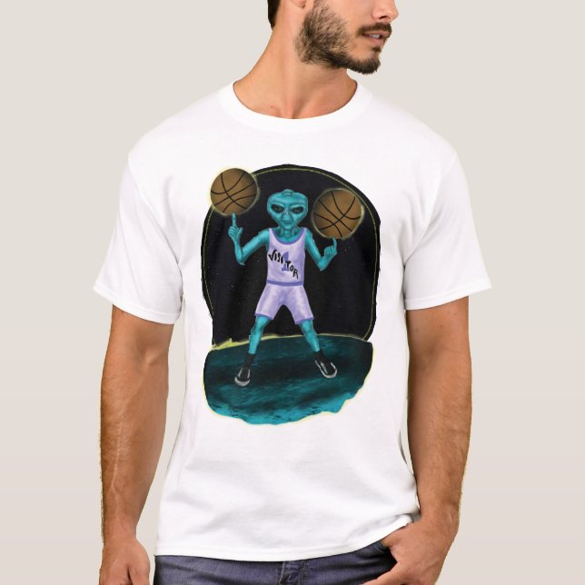 Camiseta Alienígena Del Espacio Robando Un Trozo De Pizza (Anverso)