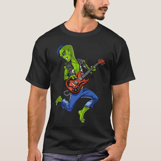 Camiseta Alienígena del espacio tocando la guitarra (Anverso)