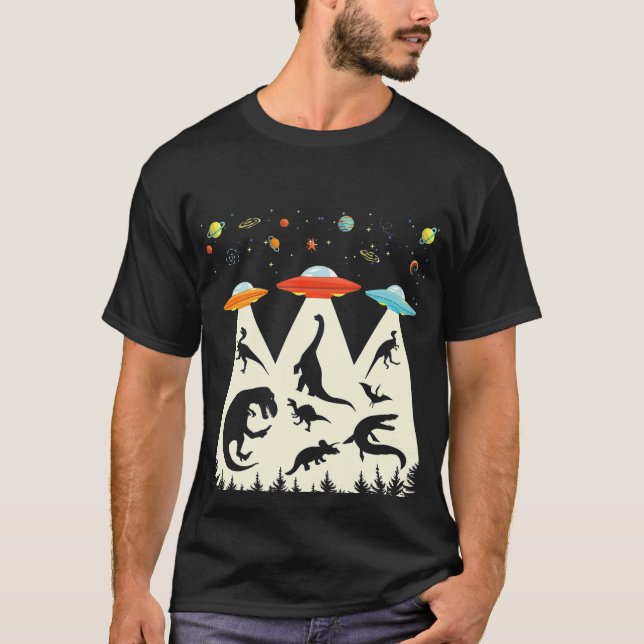 Camiseta Alienígena divertida Dinosaurio OVNI Lover Regalo  (Anverso)