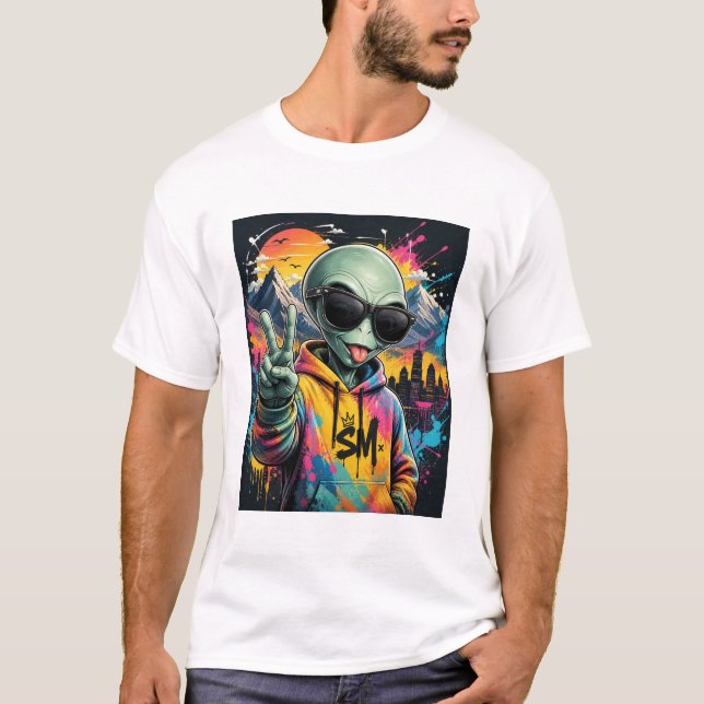 Camiseta Alienígena Divertido (Anverso)