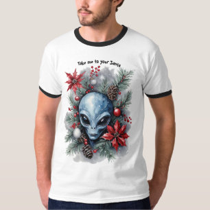 Camiseta Alienígena divertido de Navidad "Llévame con tu Sa