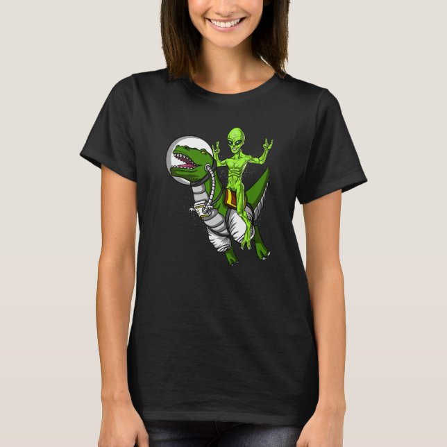 Camiseta Alienígena espacial viajando en bicicleta por el a (Anverso)