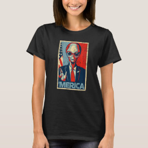 Camiseta Alienígena Estadounidense 4 De Julio Patriótico Ba