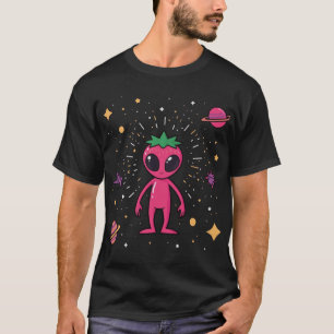 Camiseta Alienígena Fresa Cósmica – Fruta de Ciencia Ficció