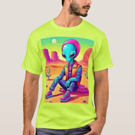 Camiseta Alienígena Genial Desierto Relajante