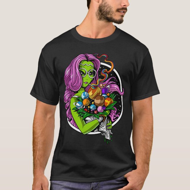 Camiseta Alienígena Hippie drogadicto (Anverso)