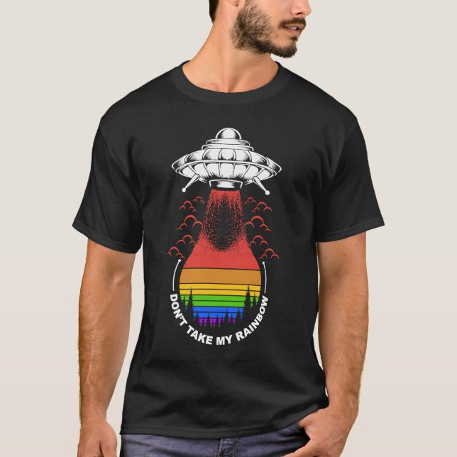Camiseta Alienígena LGBT arcoiris no se lleva mi arcoiris (Anverso)
