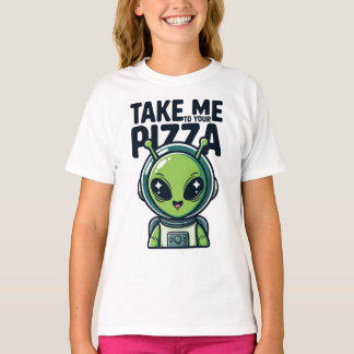 Camiseta Alienígena Lindo Llévame a Tu Pizza Astronauta