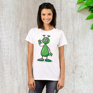 Camiseta Alienígena Marciano Verde de Tres Ojos Dibujo Anim