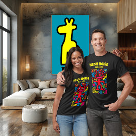 Camiseta Alienígena Neon Rojo - Funky Pop Art Sonriente Per