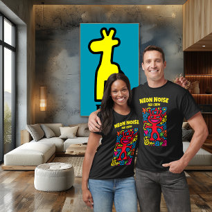 Camiseta Alienígena Neon Rojo - Funky Pop Art Sonriente Per