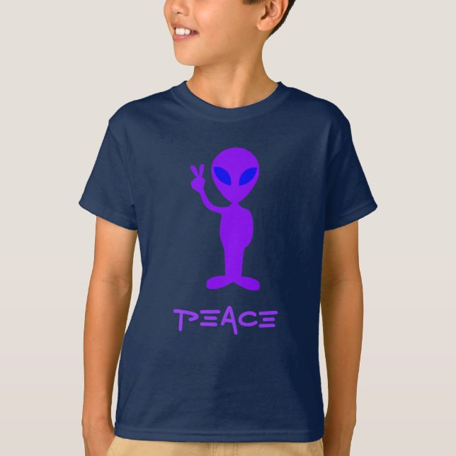 Camiseta Alienígena Púrpura Pequeño (Anverso)