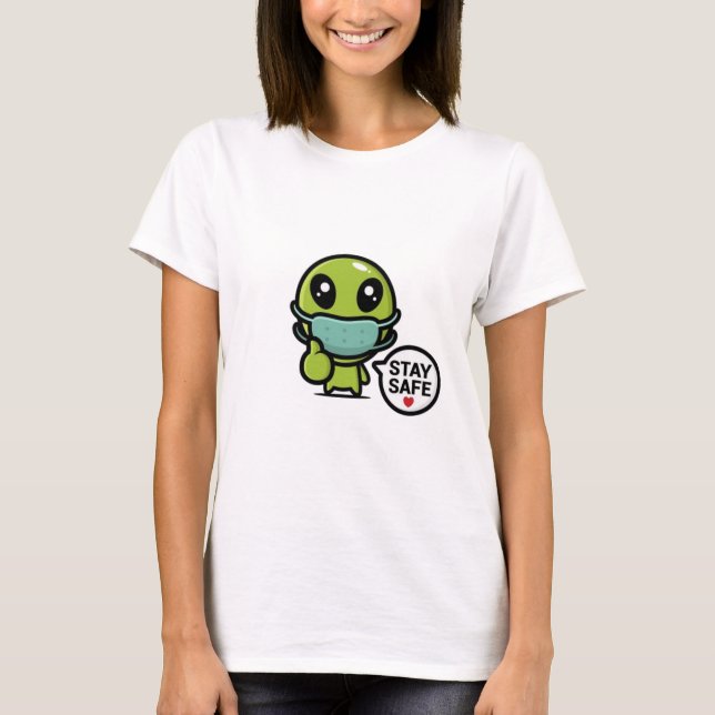 Camiseta Alienígena Quédate Seguro (Anverso)