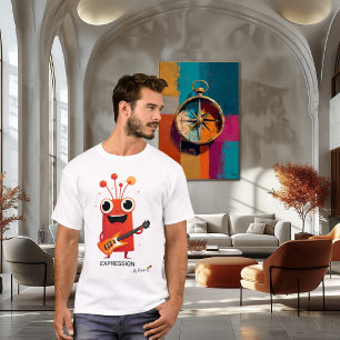 Camiseta Alienígena Rojo con Guitarra   EXPRESIÓN - Por Dis