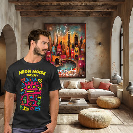 Camiseta Alienígena Rosa Neon - Creatura de arte pop divert