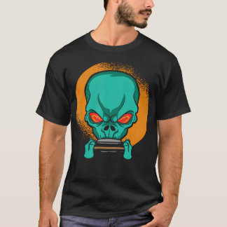 Camiseta Alienígena Tocando La Armónica - Músico Tocador de