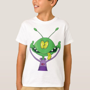 Camiseta Alienígena Verde Divertido Haciendo Cara Tonta