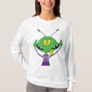 Camiseta Alienígena Verde Divertido Haciendo Cara Tonta