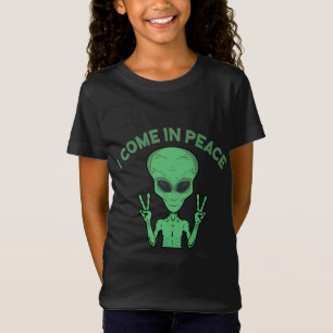 Camiseta Alienígena Verde Que Vengo En Paz OVNI Extraterres