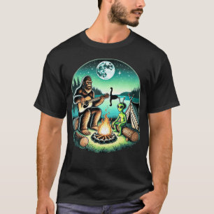 Camiseta Alienígena y Bigfoot Loch Ness Campamento Sasquatc