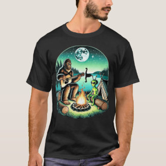 Camiseta Alienígena y Bigfoot Loch Ness Campamento Sasquatc