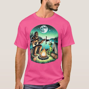 Camiseta Alienígena y Bigfoot Loch Ness Fogata Sasquatch Gu