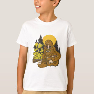 Camiseta Alienígenas de pie en bicicleta Guitar Camping Sa